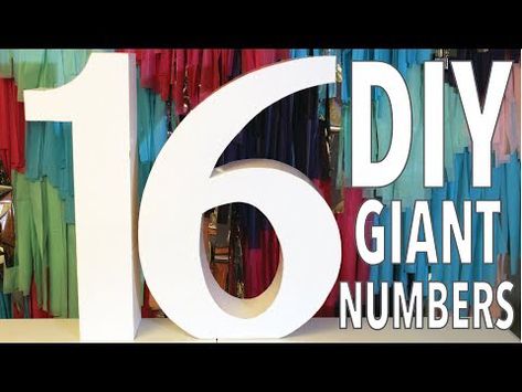 Large 3d Letters, Diy Foam Letters Large, How To Make Giant Numbers, 3d Numbers Cardboard, Giant Numbers Diy, Large Numbers Diy, Large Cardboard Letters, Giant Numbers, Leavers Party