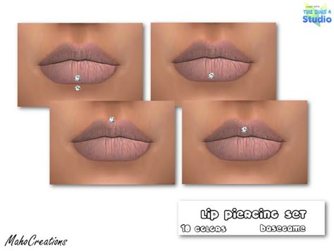 The Sims Resource: Lip Piercing Set by MahoCreations • Sims 4 Downloads 4 Piercings, Sims 4 Jewelry, Sims 4 Cc Accessories, Sims 4 Piercings, Sims 4 Tattoos, Die Sims 4, Piercing Labret, Pelo Sims, Sims 4 Body Mods