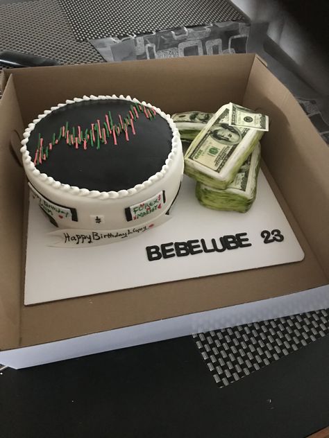 Birthday cake for a friend that loves the forex market Forex Cake Ideas, Bro Birthday Cake, Trading Cake Design, Trader Cake Design, Stock Market Cake Ideas, Stock Market Theme Cake, Crypto Cake, Birthday Cake For Son, Computer Cake