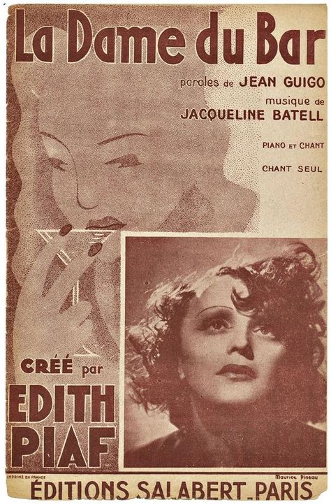 Edith Piaf Poster, Edith Piaf Aesthetic, Edith Piaf, Ella Fitzgerald, Angel Girl, International Music, Paris Cafe, Vintage Sheet Music, Drawing For Beginners