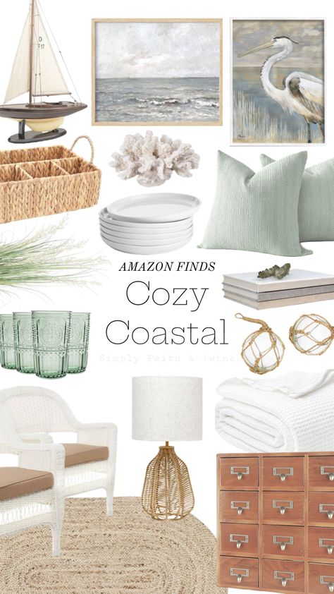 Coastal Vibes Aesthetic, Coastal Grandma House, Coastal Grandmother Decor, Mid Century Beach House, Cozy Coastal Cottage, Coastal Guest Bedroom, Beach Inspired Decor, Earthy Home Decor, Coastal Interiors Design