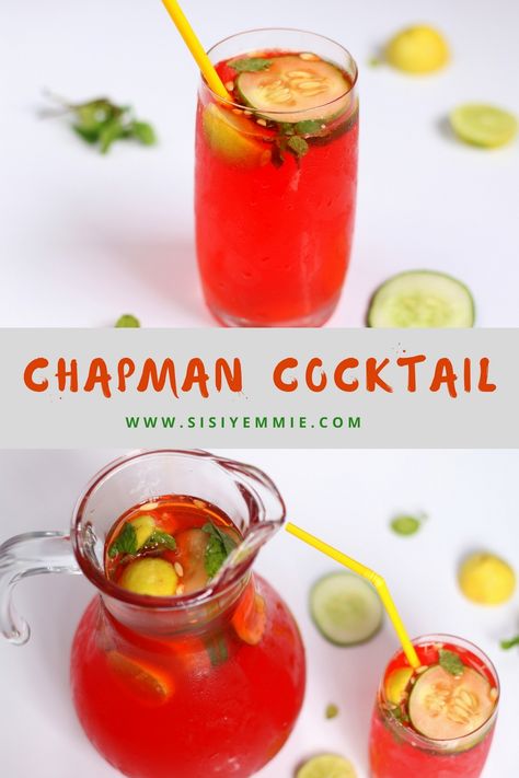 I  learnt this recipe from a very reputable bar in Lagos a few years ago. Typically I would go there every time to buy Chapman because t... Nigerian Cocktails, Chapman Drink Recipe, How To Make Chapman Drink, Nigerian Drinks, African Cocktails, Chapman Drink, Naija Food, Cosmopolitan Lifestyle, Nigerian Food Recipes