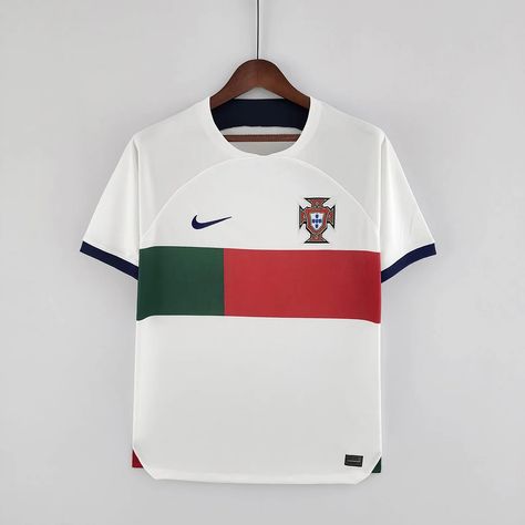 2022 FIFA World Cup Portugal Away Football Shirt Nike Portugal, 2022 World Cup, 2022 Fifa World Cup, World Cup 2022, Football Kits, Fifa World Cup, Outdoor Apparel, Football Jerseys, Soccer Jersey