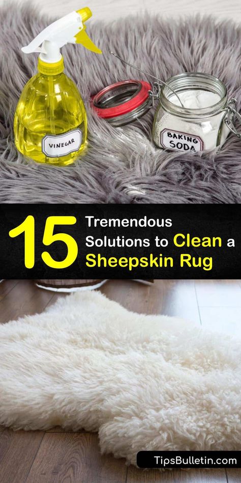 Don’t ruin your wool rug with inappropriate carpet cleaning. Find out how to clean a sheepskin rug in the washing machine or by hand. Try cleaning sheepskin with baking soda, hydrogen peroxide, corn starch, sheepskin detergent, warm water, and more. #clean #sheepskin #rug Bissell Carpet Cleaner, Diy Household Cleaners, Deep Cleaning Checklist, Baking Soda Vinegar, Diy Cleaning Solution, Vinegar Cleaning, Liquid Dish Soap, Home Decor Ideas Living Room, Hydrogen Peroxide