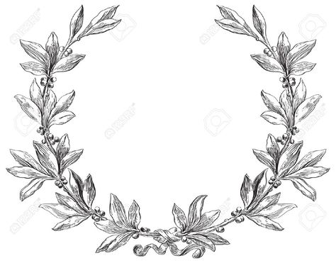 Christmas wreath Laurel Tattoo, Laurel Wreath Tattoo, Wreath Tattoo, Wreath Vector, Olive Wreath, Branch Tattoo, Wreath Illustration, Really Cool Drawings, Wreath Drawing