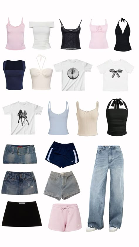 Basic Closet Essentials, Summer Outfits Tops, Frühling Outfits, It Girl Summer, Outfit Store, Cheap Outfits, Basic Closet, Shein Fits, Things To Pack