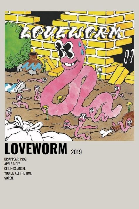 poster made by me - loveworm by beabadoobee Loveworm Beabadoobee, Music Poster Ideas, Polaroid Poster, Dorm Posters, Sticker Poster, Movie Poster Wall, Vertical Poster, Collage Poster, Music Album Cover