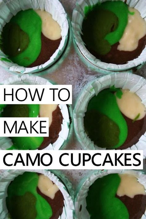 Camo Cupcakes For Boys, Camo Cakes For Boys, Army Cake Ideas, Boot Camp Party, Military Cupcakes, Camp Cupcakes, Camo Cookies, Army Cupcakes, Camouflage Cupcakes