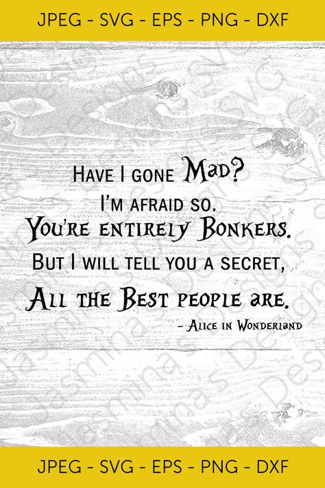 Have I Gone Mad Quote, Super Mad, Mad Quotes, Have I Gone Mad, Alice In Wonderland Alice, Tim Burton Art, Mad Hatter Party, Wonderland Alice, Alice And Wonderland Quotes