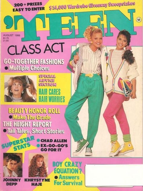 Big Ponytail, Look 80s, 80s Fashion Trends, 80’s Fashion, Colorful Outfits, Fashion 80s, 80s Nostalgia, Teen Magazine, 80s And 90s Fashion