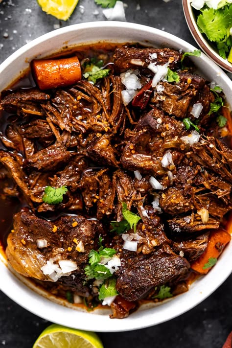 Easy Beef Birria-5 Birra Beef Recipe, London Broil Birria, Brassica Copycat Recipes, Dutch Oven Birria, Birria Slow Cooker Recipe, Birria Bowl, Birria Chili, Beef Birria Recipe Mexican, Birria Stew