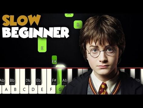 Harry Potter - Hedwig's Theme | SLOW BEGINNER PIANO TUTORIAL + SHEET MUSIC by Betacustic - YouTube Harry Potter Piano Notes Easy, Harry Potter On Piano Easy, Harry Potter On The Piano, How To Play Harry Potter On The Piano, Harry Potter Music Piano, Hedwig Theme Piano, Harry Potter Song Piano, Hedwigs Theme Piano Easy, Harry Potter On Piano