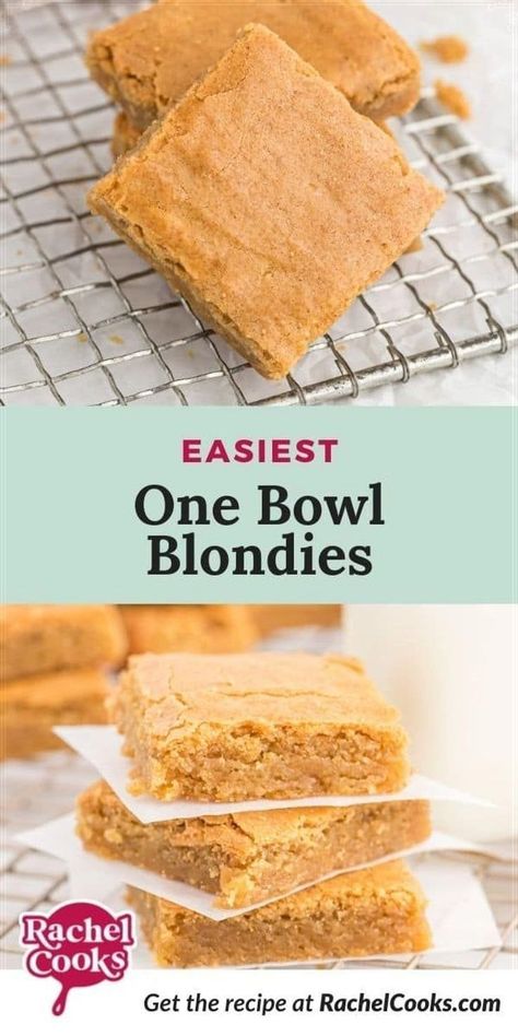 If you're looking for an easy dessert recipe, you will love these scrumptious blondies. Gooey blondies melt in your mouth with buttery caramel flavor. Have you ever tried a blondie? You may think a brownie without chocolate is missing something essential and would be kind of boring. Not true! These gooey treats are pretty much irresistible and not boring at all. Without the chocolate, the caramel flavors of butter, brown sugar, and vanilla shine through. Brownies Without Butter, Best Blondie Recipe, Gooey Blondies, Best Blondies Recipe, Blondies Recipe Easy, Vanilla Brownies, Blondie Recipe, Chocolate Chip Blondies, Blondies Recipe