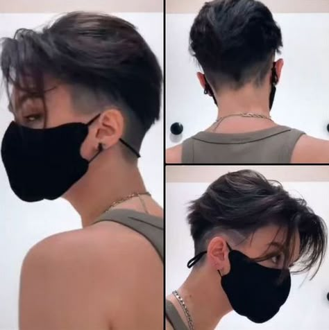 Tomboy Haircut Undercut, Side Shaved Hairstyles Short Masc, Tomboy Hairstyles Straight Hair, Hairstyles Tomboy Short, Haircut For Tomboy, Mens Haircut Aesthetic, Tomboy Undercut, Undercut With Short Hair, Short Hair Tomboy Style