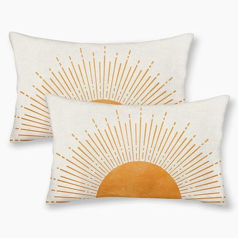 Amazon.com: JEFERSO Summer Pillow Covers 12x20 Inch Set of 2, Yellow Sunshine Decorations Outdoor Throw Pillows Boho Summer Sunset Sun Pillowcase Linen Decor Farmhouse Lumbar Cushion Case for Couch Home Sofa : Home & Kitchen Throw Pillows Boho, Sunshine Decorations, Sunset Pillow, Boho Sunshine, Linen Decor, Yellow Sunshine, Summer Pillows, Home Sofa, Outdoor Decorations