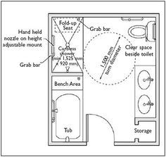 Handicapped Accessible Bathrooms, Wheelchair Accessible Home Plans Layout, 12x12 Master Bath Layout, 12x12 Bathroom Layout, 4 Piece Bathroom Layout, Handicapped Bathroom Ideas, Ada Bathroom Design, Disabled Bathroom Ideas, Behindertengerechtes Bad