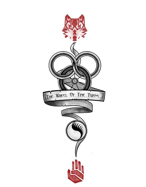 Wheel Of Time Tattoo Ideas, Wheel Of Time Tattoo, Time Tattoo Design, Fandom Tattoos, Wheel Of Time Books, Red Rising, Robert Jordan, Geek Wedding, Wheel Of Time