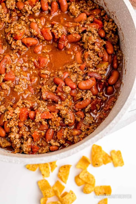 Chili Beans Crockpot, Frito Chili Pie Recipe, Hamburger Chili, Best Chili Ever, Frito Recipe, Frito Pie Recipe, Frito Chili, Frito Chili Pie, Crockpot French Toast