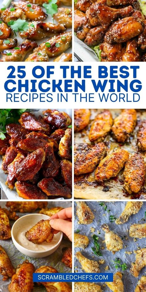 Find your new favorite chicken wing recipes on this great list! Tons of delicious flavor packed chicken wings for easy appetizers and meals! You'll love the baked chicken wings, buffalo chicken wings, barbecue chicken wings, and even smoked chicken wings on this list of great reicpes! Different Kinds Of Chicken Wings, Chicken Wings And Drumettes, Restaurant Style Wings, Chicken Wing Flats Recipes, Wingettes And Drumettes, Types Of Chicken Wings, Things To Do With Chicken Wings, Wing Ideas Chicken, Fancy Chicken Wings