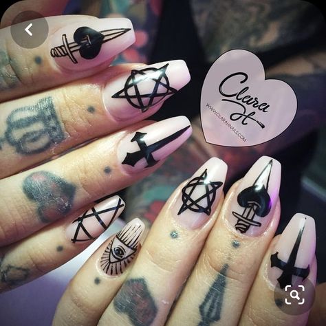 Nails With Tattoos, Nile Art, Halloween For Kids, Long Rings, Book Nails, Kids Nail Designs, Witch Nails, Witchy Nails, Gothic Nails