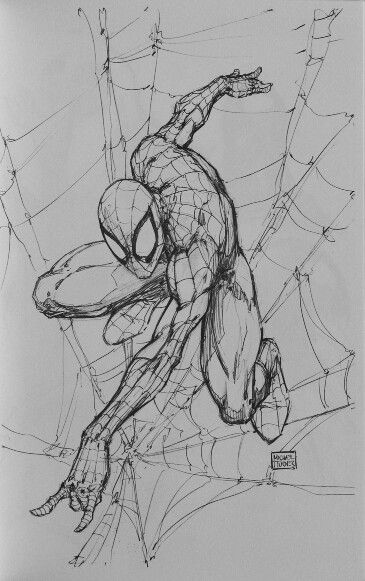 Spider-Man by Michael Turner The Amazing Spider Man Drawing, Michael Turner Art Sketches, Spider Man Sketch Pencil, Superhero Tattoos, Spider Man Drawing, Spiderman Sketches, Marvel Art Drawings, Michael Turner, Spiderman Drawing