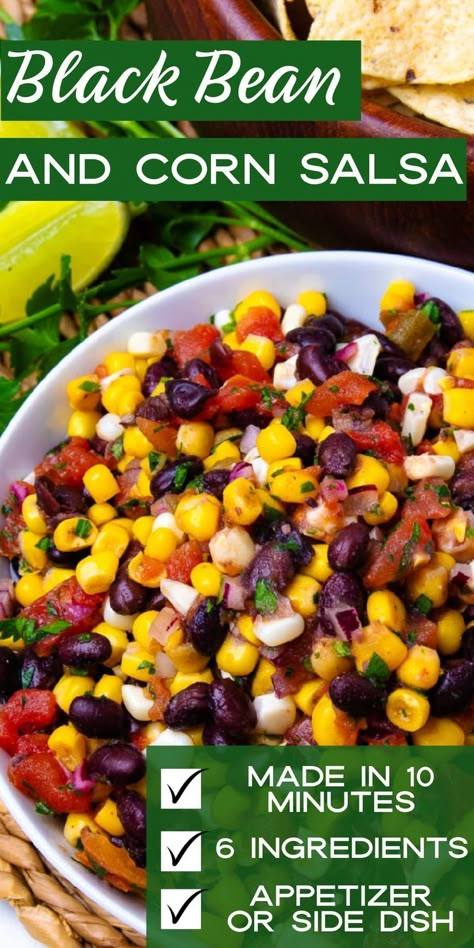 Salsa Recipe With Corn, Corn And Black Bean Dip Cold, Black Bean Corn Dip Recipe, Refrigerator Salads, Black Bean Salsa Dip, Bean Salsa Dip, Black Bean Corn Salsa Recipe, Corn Salsa Dip, Bean And Corn Salsa Recipe