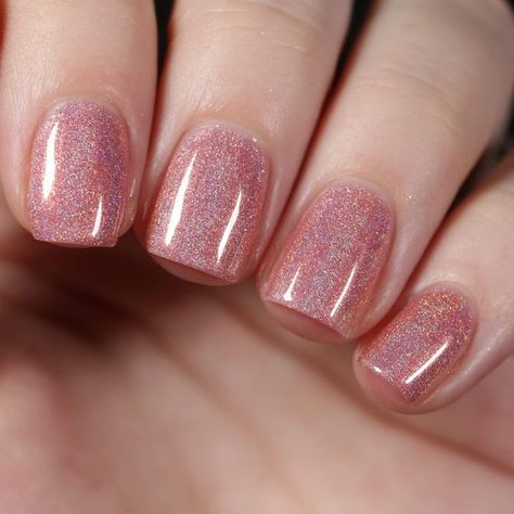 19 Gorgeous Pink Gel Nail Design Ideas - | February 2024 | Willtiptop Pink And Sparkly Nails, Pastel Glitter Nails, Pink Gel Nails Designs, Pink Shimmer Nails, Pink Nail Polish Colors, Pink Holographic Nails, Pastel Nail Polish, Pastel Nail, Pink Gel Nails