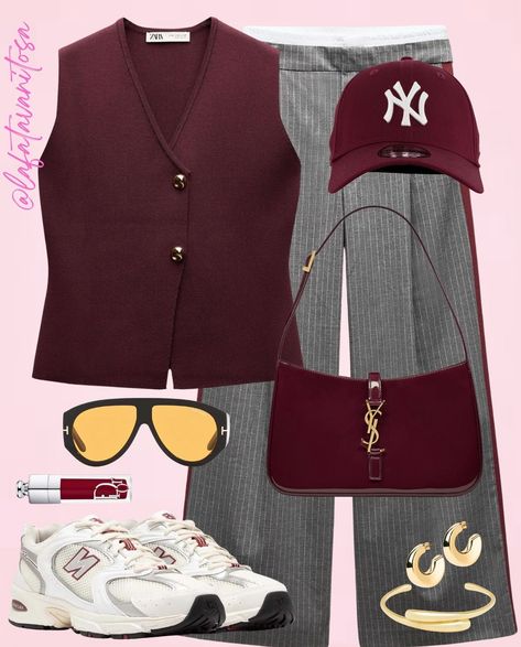 Burgundy Top Outfit, Burgundy Dress Outfit, Looks Adidas, Maroon Outfit, Look Office, Burgundy Outfit, Look Adidas, Winter Fashion Outfits Casual, Top Outfit