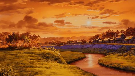 anime gifs / art / media Anime Landscape Gif, Anime Backgrounds Aesthetic Landscape Gif, Anime Scenery Gif, Anime Background Gif, Notion Cover Aesthetic Gif, Orange Banner Gif, Yellow Banner Gif, Anime Scenery Gif Landscapes, Orange Gif