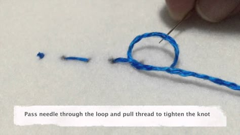 How To Finish Sewing By Hand, How To Tie A Thread Knot, How To Knot Embroidery Thread, Thread Knots Hand Sewing, How To Tie Off A Stitch, How To Tie A Sewing Knot, How To Tie A Knot At The End Of Thread, How To Tie An Embroidery Knot, Tying Off Embroidery