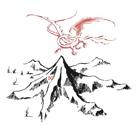 Lonely Mountain & Smaug Hobbit Dragon, Smaug Tattoo, Hobbit Tattoo, Tolkien Tattoo, Lotr Tattoo, Lonely Mountain, Lord Of The Rings Tattoo, Rings Tattoo, Tattoo Shoulder