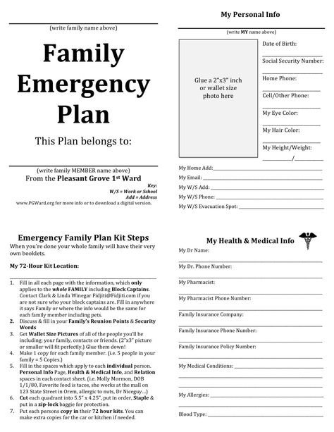 Family Emergency Plan Template Inspirational Family Emergency Plan Printable Documents for Your Prepper Tips, Family Emergency Plan, Emergency Preparedness Plan, Family Emergency Binder, Emergency Response Plan, Disaster Plan, Emergency Planning, Medical Binder, Emergency Binder