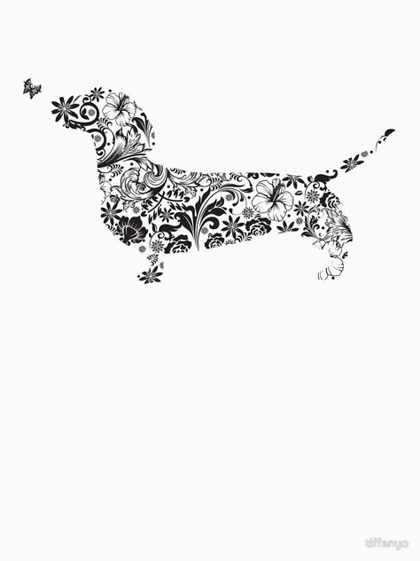 Fabric or wallpaper behind (as the pattern) silhouette cutout on the front - would make great wall art! Tattoo Ideas Dog, Arte Dachshund, Doxie Art, Dog Tattoo Ideas, Dachshund Tattoo, Dachshund Breed, Tattoo Dog, Dachshund Funny, Clever Dog