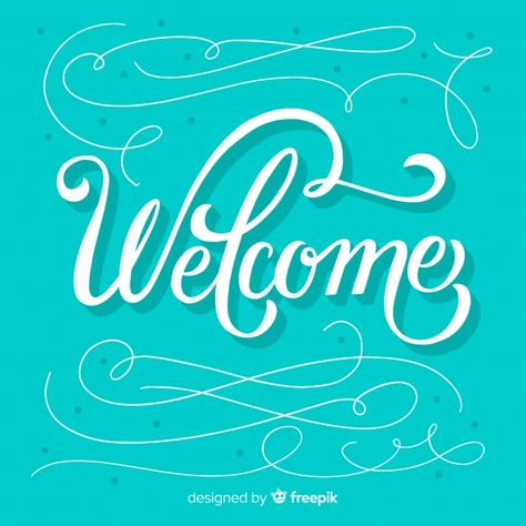 Welcome Images Pictures, Welcome Lettering, Welcome Words, Welcome Pictures, Welcome Images, Corporate Events Decoration, Welcome Post, Confetti Background, Vector Typography