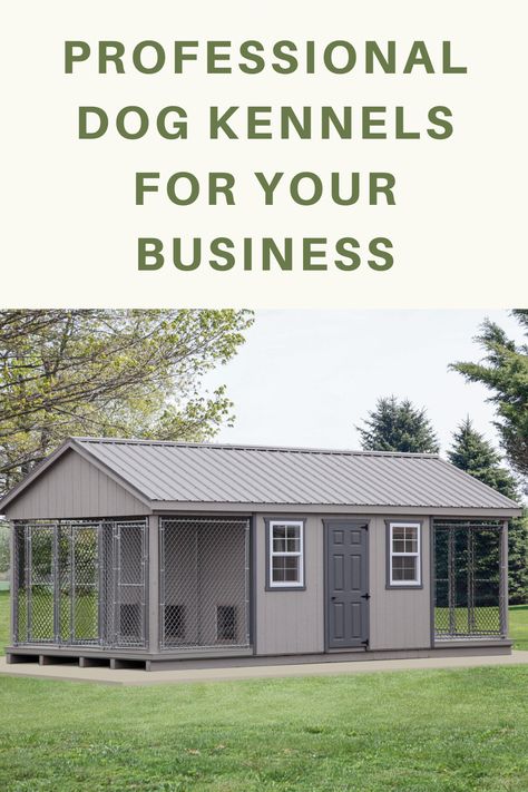 Kennel Run Ideas, Dog Breeding Kennels Ideas Diy, Dog Kennel With Run, Diy Dog Boarding Kennels, Shed Dog Kennel Ideas, Multiple Dog Kennel Ideas Outdoor, Dog Kennel Business Ideas, Shipping Container Dog Kennel, Dog Kennels Outside