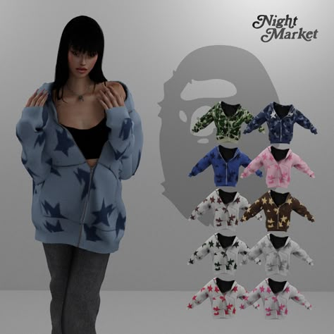 NIGHT MARKET ☆ BAPESTA COLLECTION | GEMINI NIGHT MARKET en Patreon Sims 4 Jacket Cc Accessory, Sims 4 Patreon Alpha Cc, Sims 4 Alfa Cc, Sims Cc Women, Sims 4 Mean Girls Cc, Clothes For Women Sims 4, Sims Cc Emo, Alpha Cc Clothes, Sims4 Female Cc