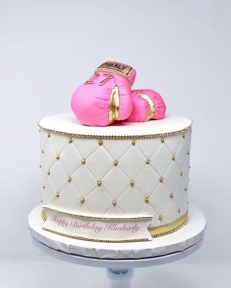 Pink Boxing Cake – KR Cakes Boxing Gender Reveal Cake, Kick Boxing Cake Ideas, Boxing Cake Ideas, Boxing Theme Cake, Boxing Theme Party Ideas, Boxing Cake, Boxing Gloves Cake, Boxing Party, Boxing Birthday