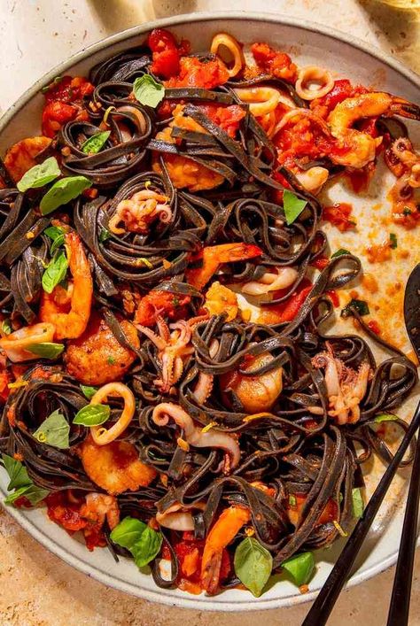 Squid Pasta Recipe, Squid Ink Noodles Recipe, Squid Ink Ravioli, Squid Ink Gnocchi, Recipes With Squid Ink Pasta, Sauce For Squid Ink Pasta, Squid Ink Pasta Recipe Sauces, Squid Ink Pasta With Shrimp, Squid Ink Pasta With Scallops