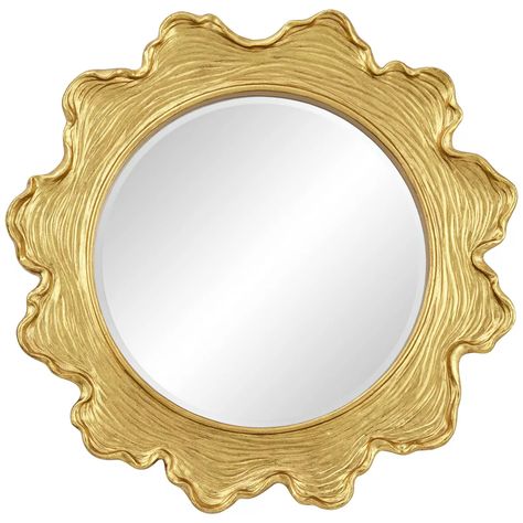 Uttermost Pearla Shiny Gold Leaf 32" Round Wall Mirror : Target