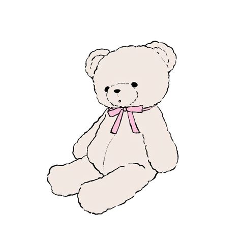 Coquette Art Aesthetic, Teddy Bear Drawing Cute, Cute Teddy Bear Drawing, Teddy Drawing, Teddy Bear Png, Teddy Bear Drawing, Photowall Ideas, American Traditional Tattoo Ideas, Traditional Tattoo Ideas