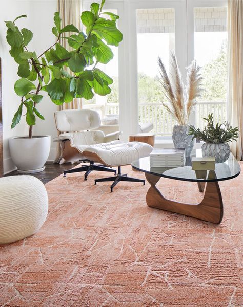 Flor Tiles, Coral Living Rooms, Carpet Tiles Design, Formal Room, Coral Interior, Flor Rug, Coral Area Rug, Coral Rug, Desert Style