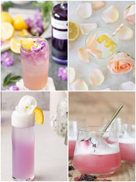 26 Floral Gin Cocktails That Will Blossom Your Taste Buds! Gin Blossom Cocktail, Flora Adora Gin Recipes, Bloom Gin, Gin And Lemonade, Apple Pie Cocktail, Gimlet Cocktail, Blueberry Gin, Elderflower Cocktail, Gin Blossoms