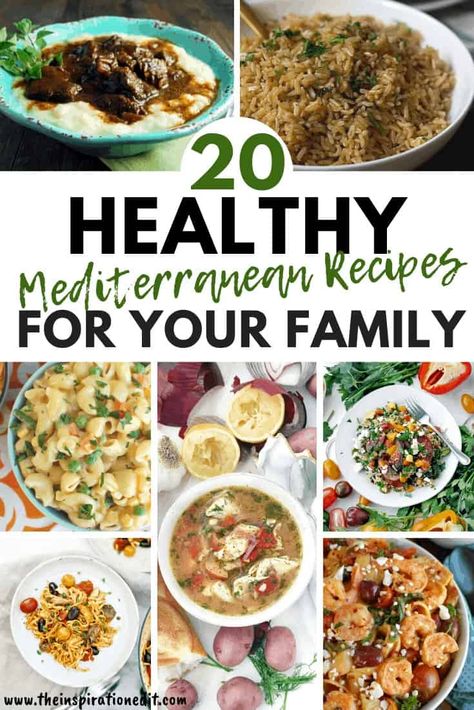 Mediterranean Diet Family Dinners, Family Mediterranean Meals, Healthy Dinner Recipes For Family Mediterranean, Family Mediterranean Diet Recipes, Mediterranean Diet Recipes Heart Healthy, Hearty Mediterranean Meals, Medditeranean Family Dinner, Easy Mediterranean Family Dinners, Mediterranean Recipes For Picky Eaters