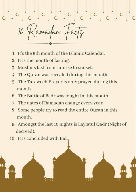 Ramadan is celebrated around there world by millions. Here are 10 fun facts you may not have known about this Holy Month! (More facts and information are available on the blog post linked) Ramadan Facts For Non Muslims, Ramadan Facts, Fasting In Islam, Facts About Ramadan, Ramadan Meaning, What Is Ramadan, Ramadan Quran, 10 Fun Facts, About Ramadan