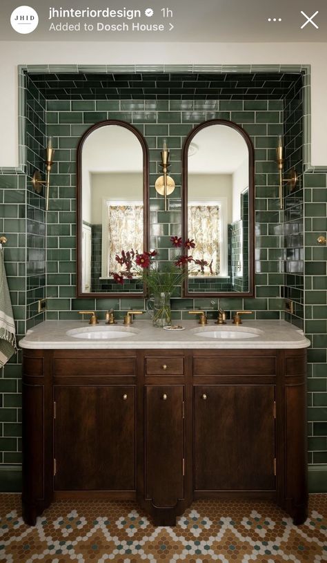 Emerald Bathroom, Bathroom Tile Design Ideas, Tile Design Ideas, Bathroom Tile Designs, River Falls, Stylish Bathroom, Bathroom Tile, Tile Design, Tile Bathroom