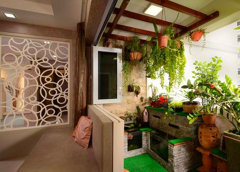 15 Singapore Homes so beautiful you won't believe they’re HDB flats - TheSmartLocal Hdb Balcony, Small Balcony Garden Ideas, L Shaped Sofa Designs, Balcony Garden Ideas, Apartment Balcony Garden, Balcony Design Ideas, Small Balcony Garden, Small Balcony Ideas, Apartment Style