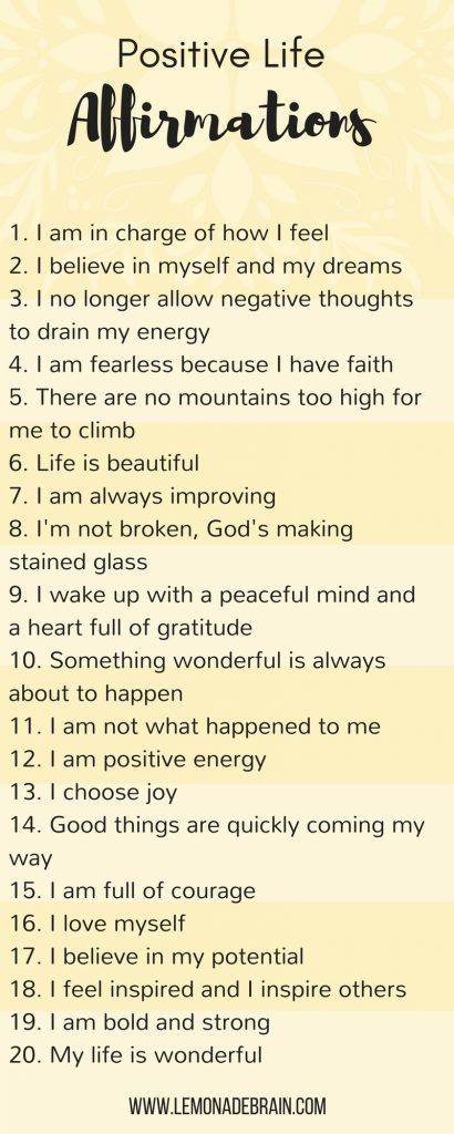 Positive life affirmations - Lemonade Brain Positive Quotes For Life Encouragement, Positive Quotes For Life Happiness, Life Affirmations, Motivation Positive, Positive Self Affirmations, Quotes Positive, Love Affirmations, New Energy, Positive Life