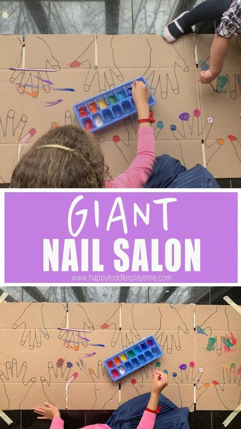 Giant Nail Salon, Aesthetic Activities, Motor Art, Paint Nails, Daycare Activities, Art Activity, Daycare Crafts, Indoor Activities For Kids, Toddler Learning Activities