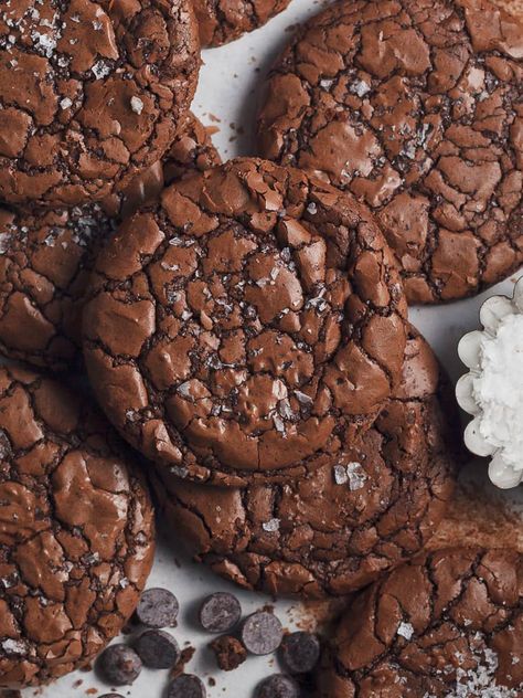 Fudge Brownie Cookies, Flourless Baking, Gluten Free Chocolate Brownies, Gluten Free Fudge, Gluten Free Chocolate Cookies, Fudge Brownie Recipe, Dairy Free Brownies, Chocolate Brownie Cookies, Cookie Brownie Recipe