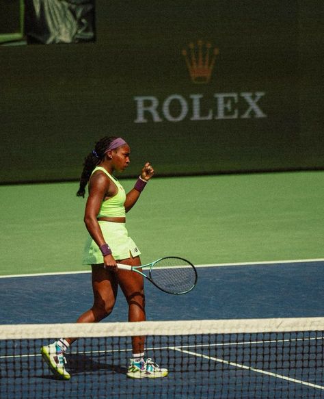 Tennis Player Aesthetic, Player Aesthetic, Tennis Photoshoot, College Poster, Coco Gauff, Tennis Aesthetic, Professional Tennis Players, Rafael Nadal, Tennis Player